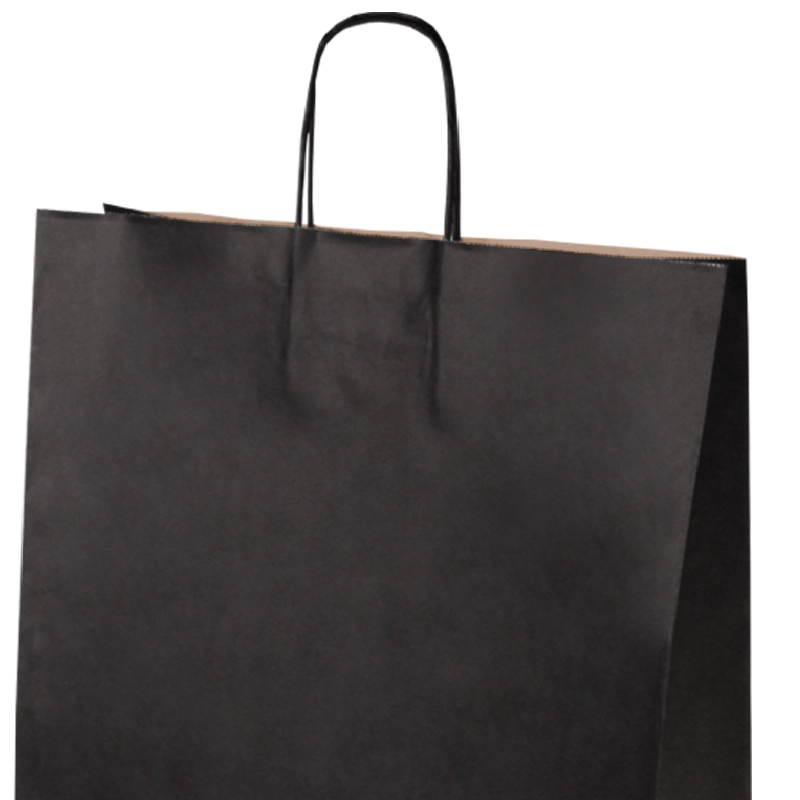 товар Черный пакет с кручеными ручками, внутри крафтовый, 350*150*450 мм CKPK035